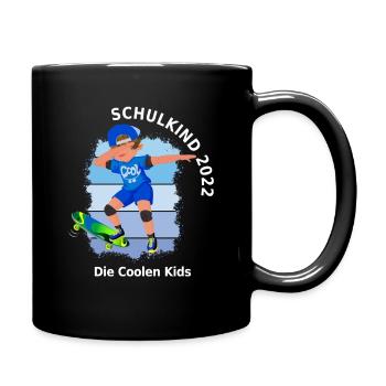Schulkind 2022, Schulanfänger - Die Coolen Kids - Tasse einfarbig - Schwarz - Rechts