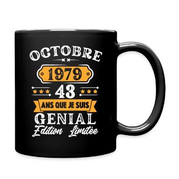 Cadeau D'anniversaire 43 Ans Octobre 1979 Rétro - Mug uni - noir - Droite