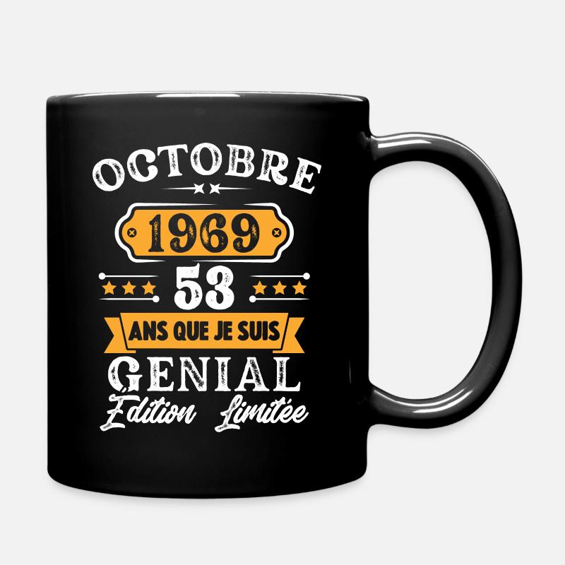 Cadeau D'anniversaire 53 Ans Octobre 1969 Rétro - Mug uni - noir