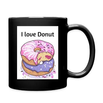 I love Donut - Full Colour Mug - black - Right