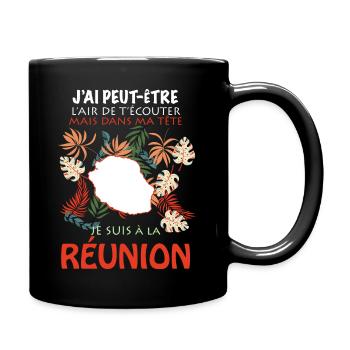 Humour Message Réunion - Mug uni - noir - Droite