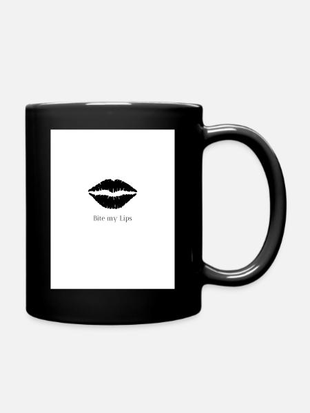 Bite my Lips - Tasse einfarbig - Schwarz