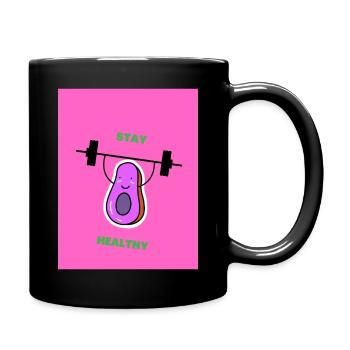 Gesundes Leben - Tasse einfarbig - Schwarz - Rechts