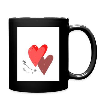 Herzen 1 - Tasse einfarbig - Schwarz - Rechts