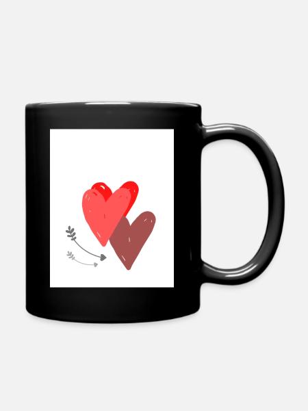 Herzen 1 - Tasse einfarbig - Schwarz