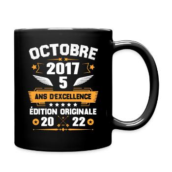 Octobre 2017 Idée Cadeau D'anniversaire 5 Ans - Mug uni - noir - Droite