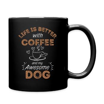 Hund & Kaffee Hund Cafe - Tasse einfarbig - Schwarz - Rechts
