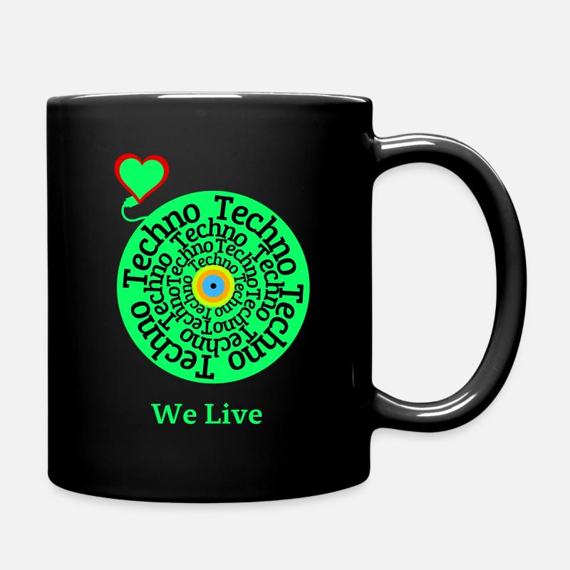 Wer ihn Lebt kennt es, Techno - Tasse einfarbig - Schwarz