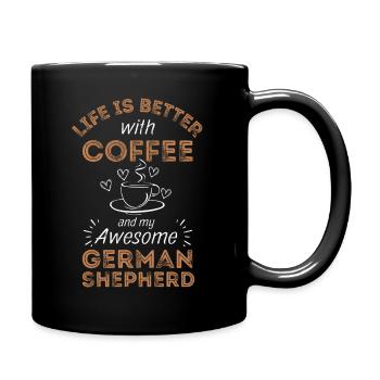 German Shepherd Coffee Dog Cafe - Full Colour Mug - black - Right