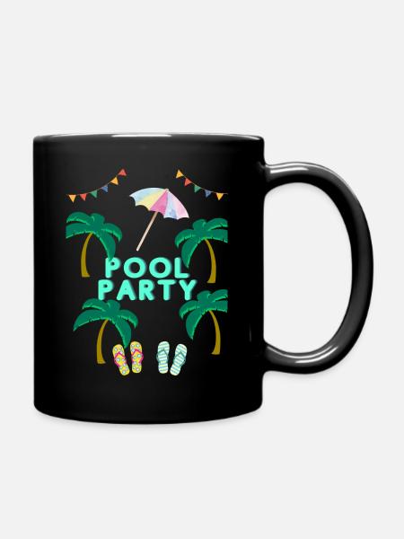 Pool Party Design - Tasse einfarbig - Schwarz