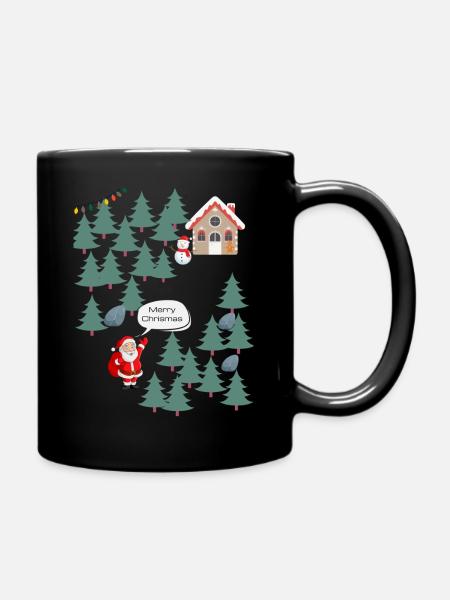 Merry Chrismas Design - Tasse einfarbig - Schwarz