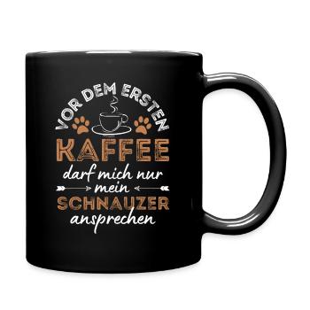 Schnauzer Kaffee Hund Cafe - Tasse einfarbig - Schwarz - Rechts