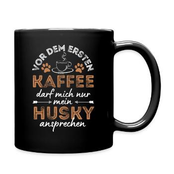 Husky Coffee Dog Cafe - Full Colour Mug - black - Right