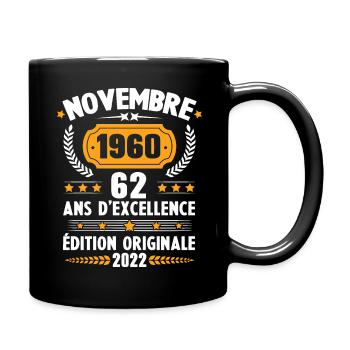 Cadeau D'anniversaire Rétro 62 Ans Novembre 1960 - Mug uni - noir - Droite