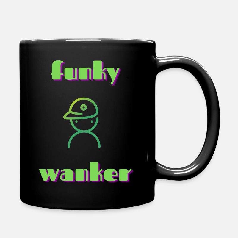 funky wanker - Full Colour Mug - black