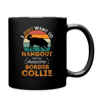 Legendary Border collie Vintage Retro - Full Colour Mug - black - Right