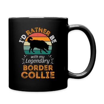 Legendary Border collie Vintage Retro - Full Colour Mug - black - Right