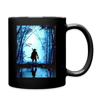 Samurai Warrior Woods Blue - Full Colour Mug - black - Right