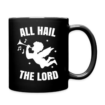 All hail the lord. cherub angel - Full Colour Mug - black - Right