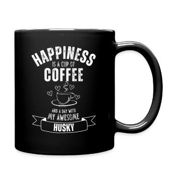 Husky Coffee Dog Cafe - Full Colour Mug - black - Right