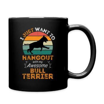 Bullterrier Vintage Retro - Tasse einfarbig - Schwarz - Rechts