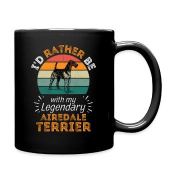 Airedale Terrier Retro Vintage - Tasse einfarbig - Schwarz - Rechts