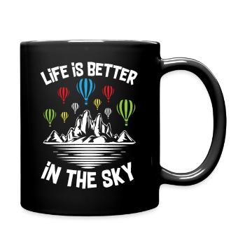 La vie est meilleure dans le ciel Air Balloon - Mug uni - noir - Droite
