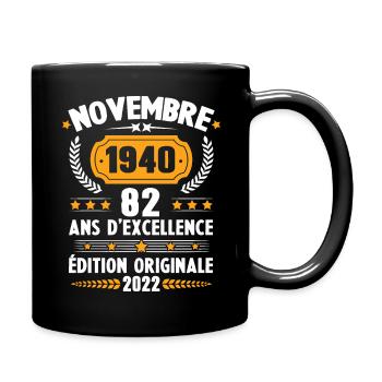 Cadeau D'anniversaire Rétro 82 Ans Novembre 1940 - Mug uni - noir - Droite