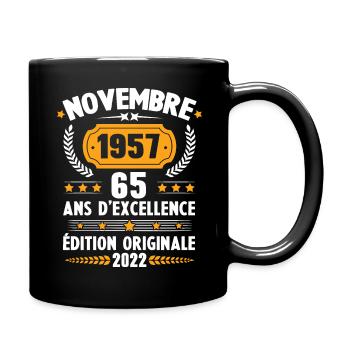 Cadeau D'anniversaire Rétro 65 Ans Novembre 1957 - Mug uni - noir - Droite