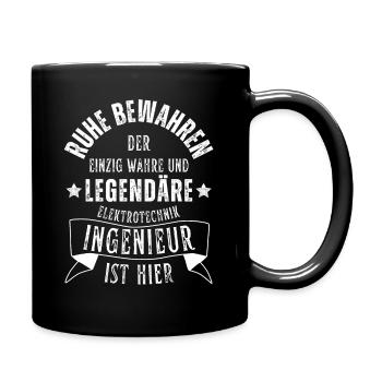 Legendärer Elektrotechnik Ingenieur ist hier Beruf - Tasse einfarbig - Schwarz - Rechts