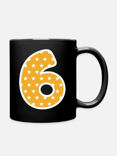 Sechs - Tasse einfarbig - Schwarz
