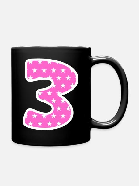 Number 3 - Full Colour Mug - black