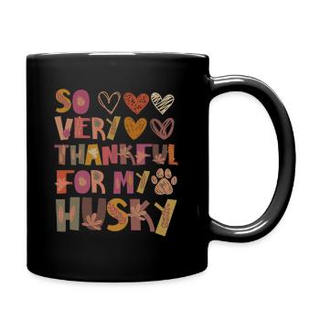 Reconnaissant pour mon Husky Dog Autumn Gratitude - Mug uni - noir - Droite