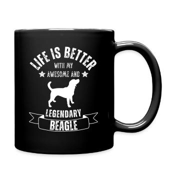 La vie est meilleure avec mon Beagle Dog Retro Vintage - Mug uni - noir - Droite