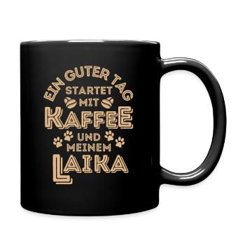 Laika Kaffee Hund Cafe - Tasse einfarbig - Schwarz - Rechts
