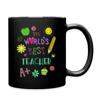 The Worlds Best Teacher - Full Colour Mug - black - Right