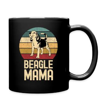 Beagle Mama Dog Retro Vintage - Full Colour Mug - black - Right