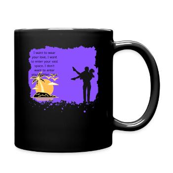 love is waiting for you - Tasse einfarbig - Schwarz - Rechts
