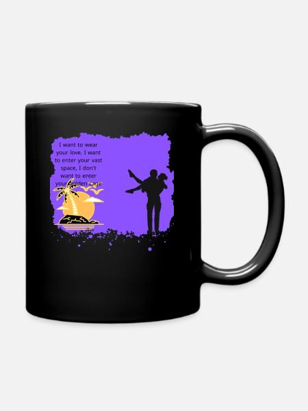 love is waiting for you - Tasse einfarbig - Schwarz