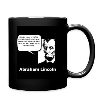 Abraham Lincoln - Tasse einfarbig - Schwarz - Rechts
