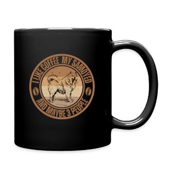 Samojede Kaffee Hund Cafe - Tasse einfarbig - Schwarz - Rechts