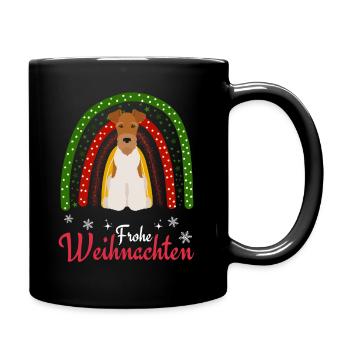 Fox Terrier Christmas - Full Colour Mug - black - Right