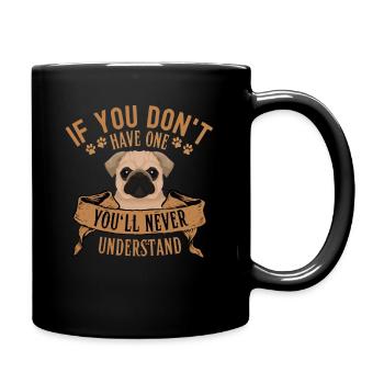 Legendärer Mops Vintage Retro - Tasse einfarbig - Schwarz - Rechts
