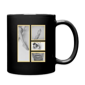 4 cadres partie corps femme - Mug uni - noir - Droite