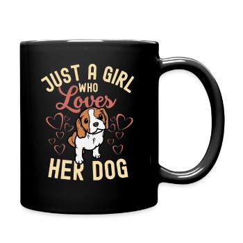 Doux cavalier roi charles épagneul chien kawaii - Mug uni - noir - Droite