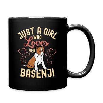 Süßer Basenji Welpe Liebhaber Kawaii - Tasse einfarbig - Schwarz - Rechts