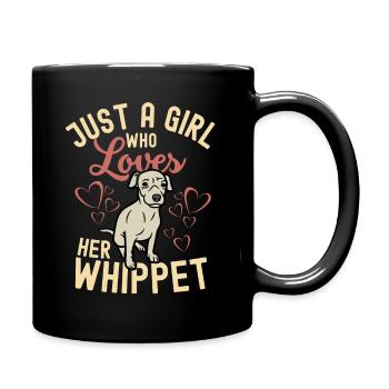 Süßer Whippet Welpe Liebhaber Kawaii - Tasse einfarbig - Schwarz - Rechts