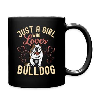 Cute English Bulldog Lovers Kawaii - Full Colour Mug - black - Right