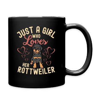 Sweet Rottweiler lover kawaii - Full Colour Mug - black - Right