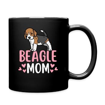 Beagle Mama Hund süßer Beagle kawaii - Tasse einfarbig - Schwarz - Rechts